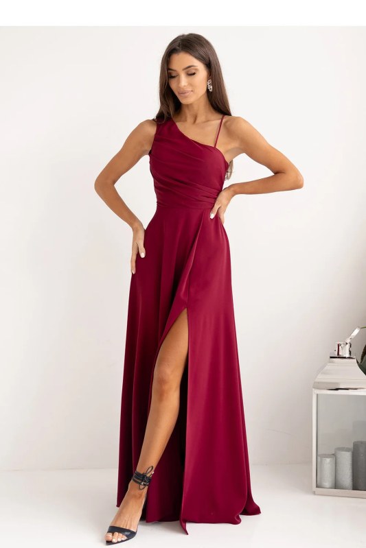Dlouhé šaty model 21958991 bordó - With You - Dámské saka