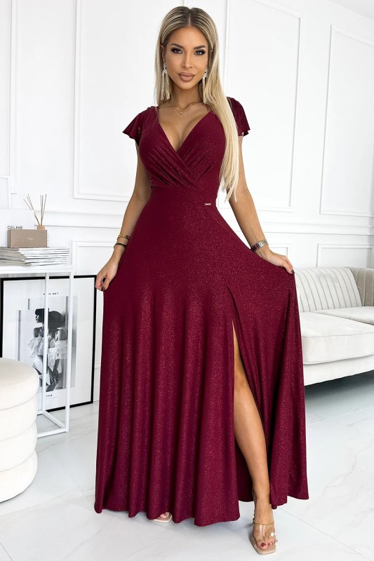 Dámské šaty model 22018562 CRYSTAL bordó - numoco