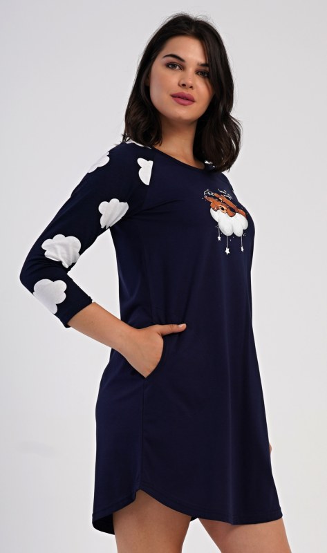 Dámské domácí šaty s tříčtvrtečním rukávem Méďa na model 22406174 - Vienetta