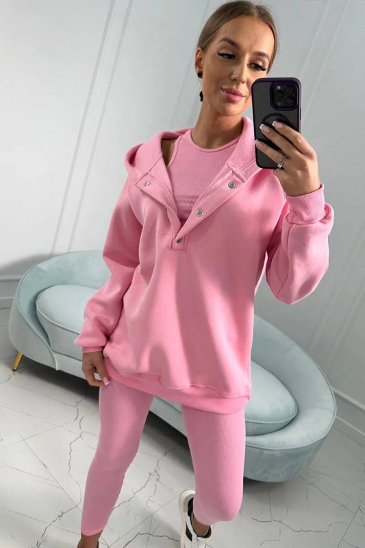 Sada mikiny, topu a&nbsp;legín světle růžová model 20823043 - Kesi - saka