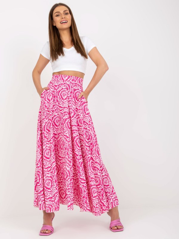 Dámská sukně dlouhá WN SD 1154.70 Růžová s bílou - Rue Paris - Doplňky čepice, rukavice a šály