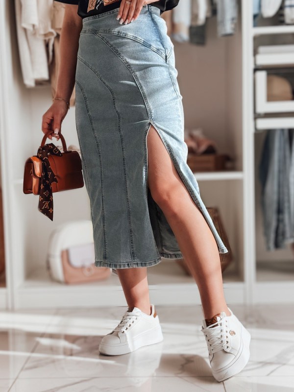 Džínová midi sukně model 22260596 modrá - FashionStreet