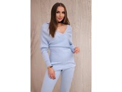 Dámská svetrová souprava model 22261640 sv. modrá - Kesi