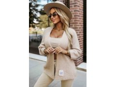 pletený svetr z&nbsp;měkkého úpletu béžový model 21335544 - numoco basic