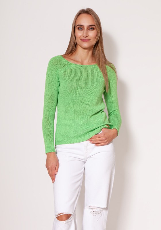 Dámský svetr SWE 298 zelená - MKM - Doplňky čepice, rukavice a šály