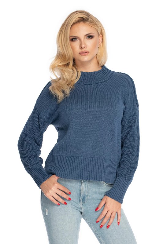 Dámský svetr 70035 Jeans modrá - PeeKaBoo - svetry