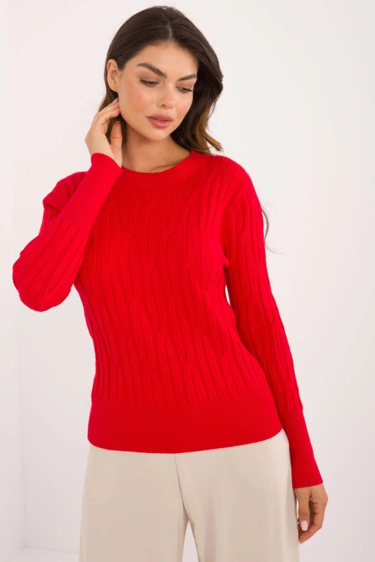 Dámský svetr model 20777007 červený - FPrice - svetry