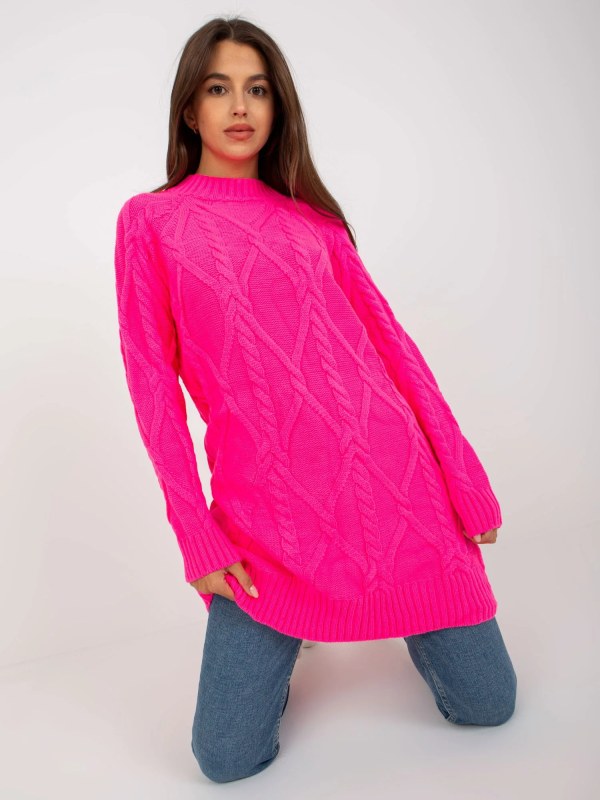 Dámský svetr model 21949109 fluo růžový - FPrice