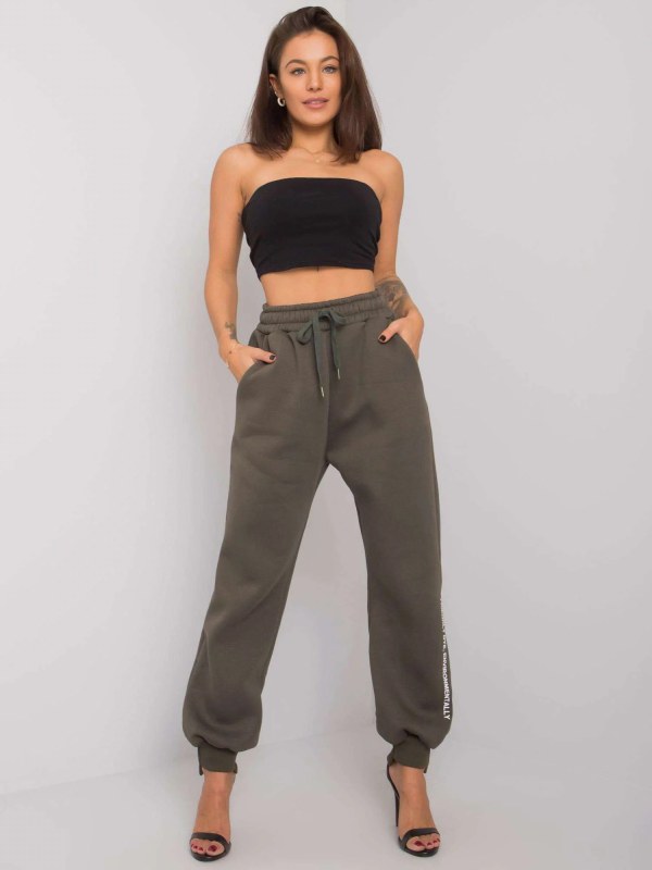 Dámské tepláky model 20823007 tmavá khaki - FPrice - kalhoty