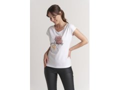 Dámské tričko IM3.T01 PRINT 01 bílé s potiskem - Trendy