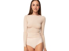 Dámská košilka Simple longsleeve beige - JULIMEX