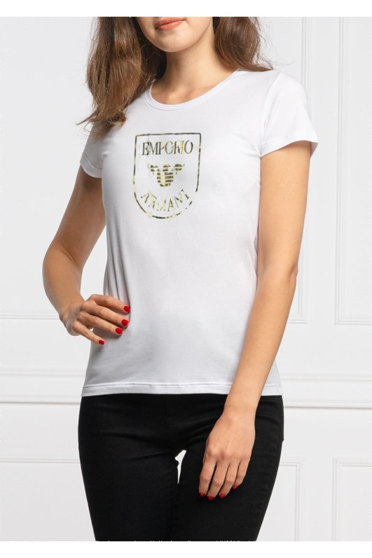 Dámské triko s krátkým rukávem bílá model 17276077 - Emporio Armani - Doplňky čepice, rukavice a šály