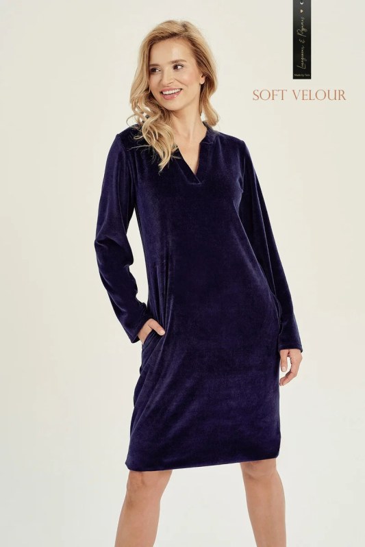 Dámská velurová tunika Tmavě modrá model 22011570 - Taro