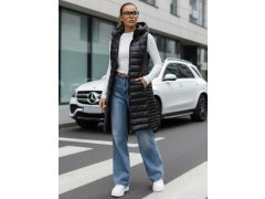 Dámská prošívaná vesta s&nbsp;kapucí model 22270401 černá - FashionStreet