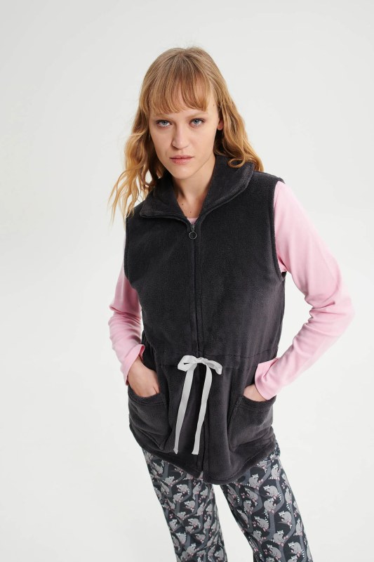 Dámská vesta na zip model 21941162 šedá - Vamp