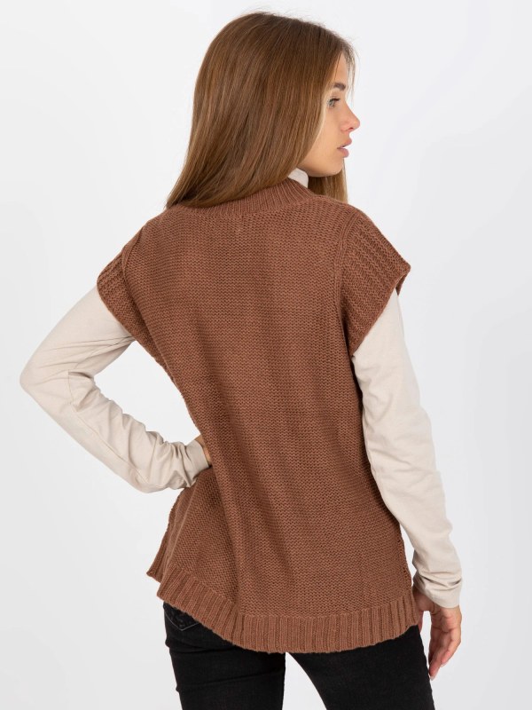 Dámská vesta model 22123857 hnědá - FPrice