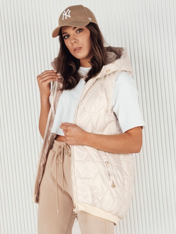 Dámská prošívaná vesta bílá model 22173071 - FashionStreet - Dámské bundy