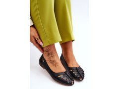 Kožené dámské baleríny model 22182675 černé - Zazoo