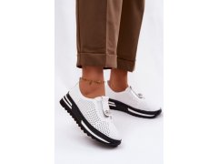 Dámské polobotky z&nbsp;pravé kůže model 22159039 bílé - S.Barski