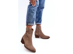 Boty na podpatku model 20646529 hnědé Step in style - Inello