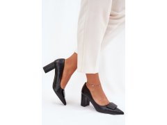 Dámské lodičky na klínku černé model 21908478 - SWEET SHOES