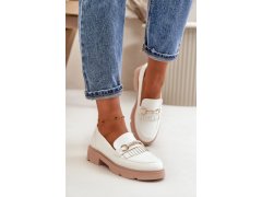 Dámské mokasíny Bílá s béžovou Shoes model 21758978 - Inello