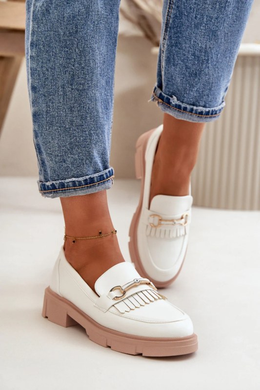 Dámské mokasíny Bílá s&nbsp;béžovou Shoes model 21758978 - Inello - Dámské spodní prádlo kalhotky