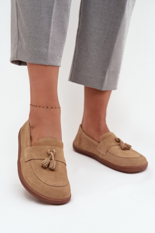 Dámské mokasíny Barefoot 322 Béžová - Zazoo