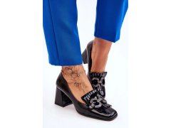 Dámské polobotky / Lodičky na sloupku Černá Premium Shoes model 19341940 - Inello 1