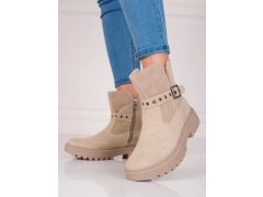 Dámské kotníčkové boty Béžová model 20849708 - GOODIN 2