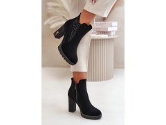 Boty na podpatku model 21012018 černé Step in style - SWEET SHOES 1