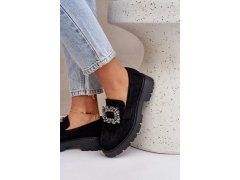 Dámské mokasíny na podpatku model 21038454 Černá Step in style - SWEET SHOES 1