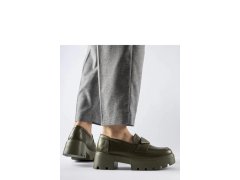 Dámské mokasíny model 21865033 Khaki tmavě zelená Solea - Inello 1