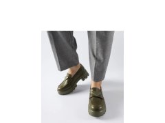 Dámské mokasíny model 21865033 Khaki tmavě zelená Solea - Inello 2
