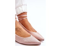 Dámské vázané baleríny s kamínky Béžová model 22011567 - Inello 7