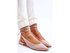 Dámské vázané baleríny s kamínky Béžová model 22011567 - Inello 8