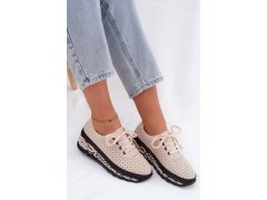 Dámské kožené polobotky růžové model 22314644 - GOODIN 5