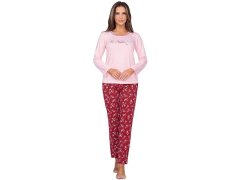 Dámské pyžamo model 17612306 růžové s potiskem