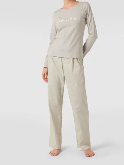 Dámské pyžamo QS6350E 1T6 - béžová - Calvin Klein - pyžama