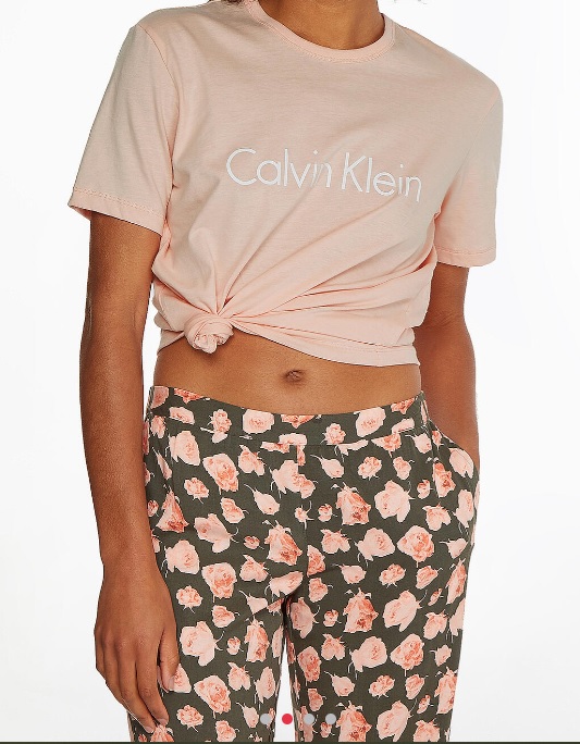Dámské pyžamové tričko meruňková model 17430975 - Calvin Klein - Dámské pyžama