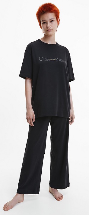 Dámské pyžamo QS6916E UB1 černá - Calvin Klein - Dámské pyžama