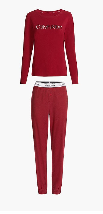 Dámské pyžamo QS6579E TX4 vínová - Calvin Klein - Dámské pyžama