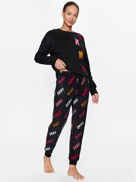 Dámské pyžamo YI2822686F černé se vzorem - DKNY - Dámské pyžama