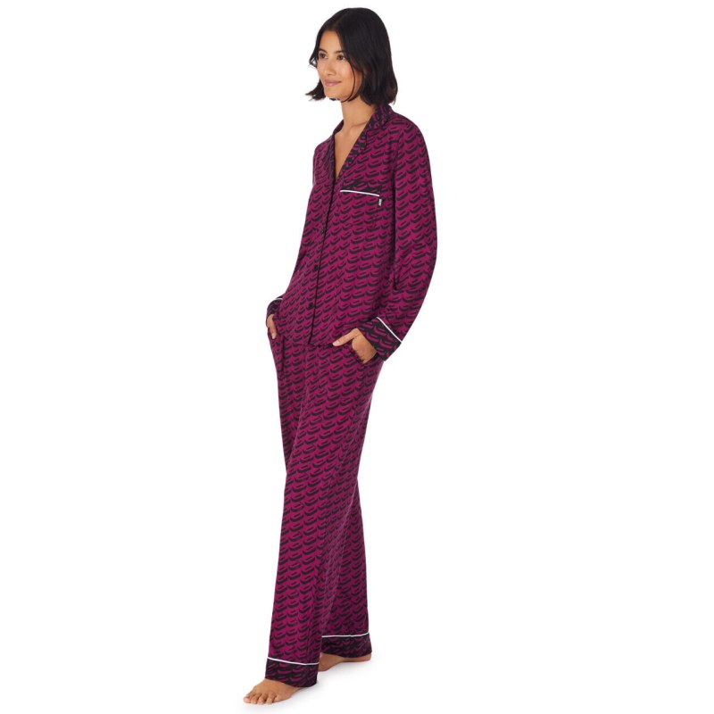 Dámské pyžamo YI2922684F 501 fialová vzor - DKNY - Dámské pyžama