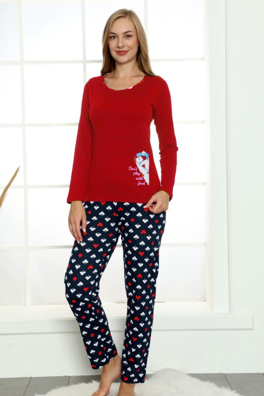 Dámské pyžamo K11056 červené - La Penna - Dámské pyžama