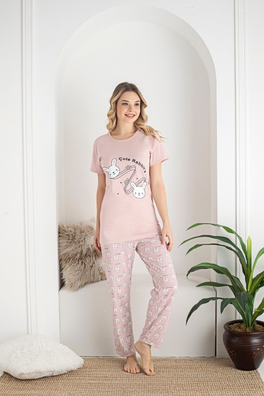 Dámské pyžamo PD005-W-01 růžové - NOVITI - Dámské pyžama