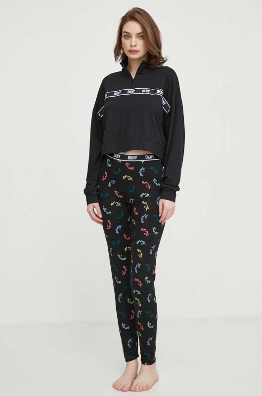 Dámské pyžamo YI80001 črné s potiskem - DKNY - Dámské pyžama