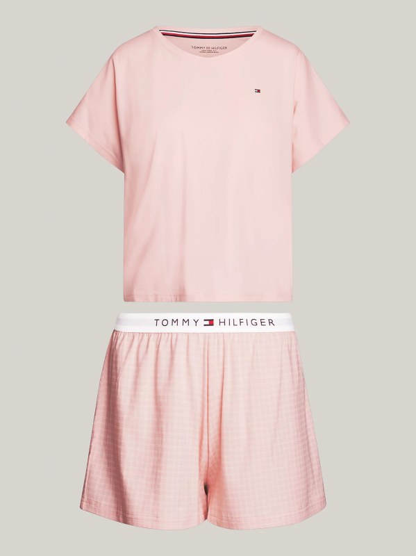 Dámské pyžamo SS PJ SET sv. růžové model 19772525 - Tommy Hilfiger - Dámské pyžama