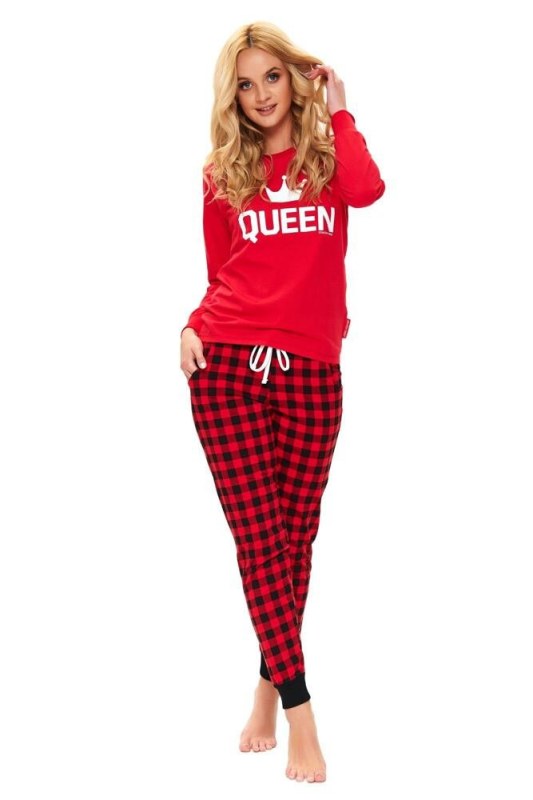Dámské pyžamo Queen červené dlouhé - Dámské pyžama