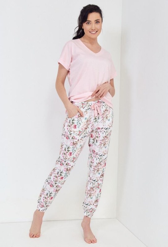 Dámské pyžamo model 18446780 růžové dlouhé - Cana - Dámské pyžama